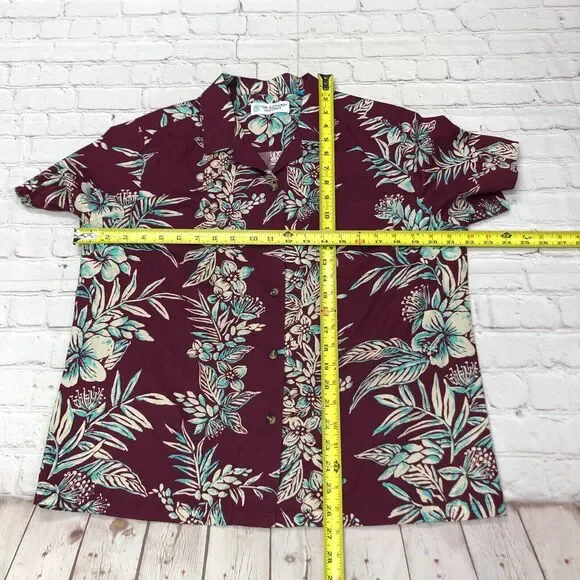 Tori Richard Uniforms Women Hawaiian Button Shirt Top Size Large Floral B260 -29 - Picture 2 of 12
